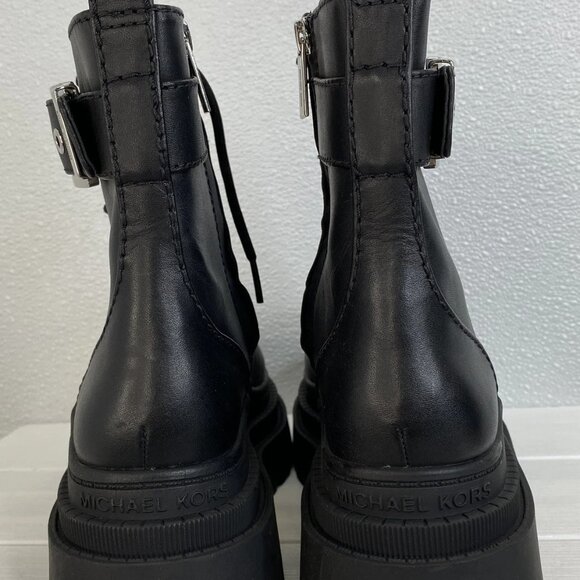 Michael Kors Colby Combat Boot – Women’s Size 8.5 – Black Leather Chunky Lace-Up - Picture 6 of 7